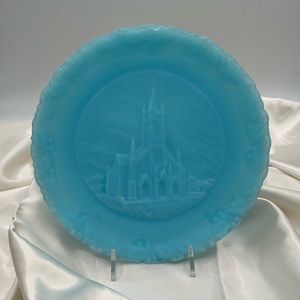 VTG 1973 FENTON Plate CHRISTMAS IN AMERICA NO 4 'St Mary's in the Mountains'